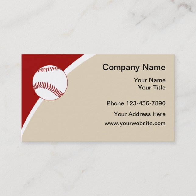 Carte De Visite Le base-ball folâtre la conception simple de thème (Devant)