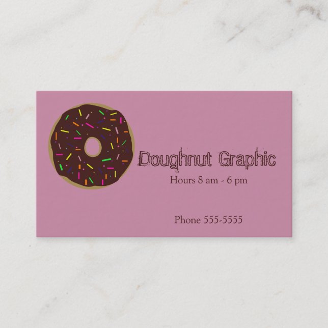 Carte De Visite Le beignet arrose le chocolat rose sucré givré (Devant)