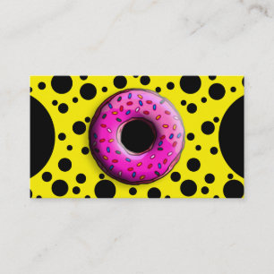 Carte De Visite Le beignet rosâtre avec coloré arrose + vos idé