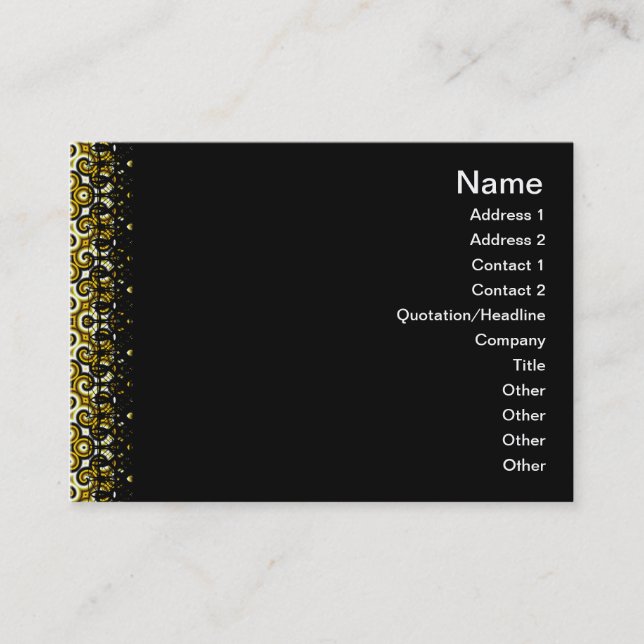 Carte De Visite Le blanc noir jaune ondule petit (Devant)