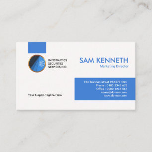 Carte De Visite Le bleu simple spécial tabule le directeur