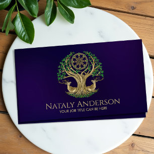 Carte De Visite Le Bodhi arbre Dharma Wheel