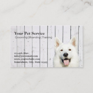 Carte De Visite Le bois mignon de chien barre le salon d'animal