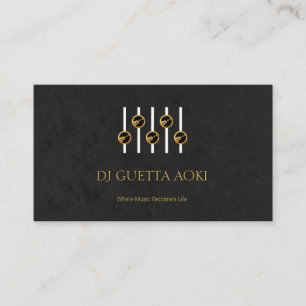 Carte De Visite Le bouton de guitare compose le panneau sain DJ