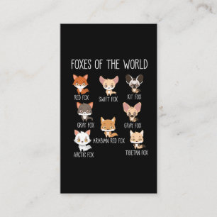 Carte De Visite Le cadeau Foxes Of The World pour Fox Lover