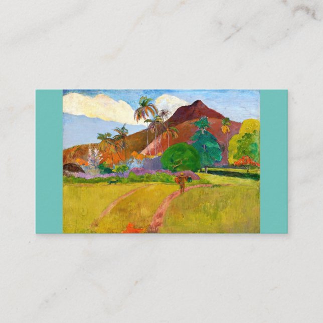 Carte De Visite Le célèbre tableau du Paysage tahitien de Paul Gau (Devant)
