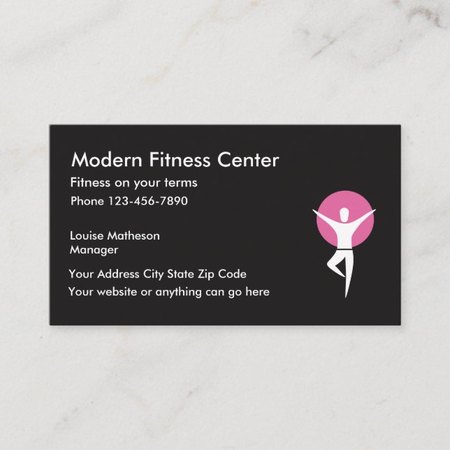 Carte De Visite Le centre de fitness établissent le gymnase (Devant)