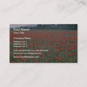 Carte De Visite Le champ rouge de pavot, Kent, Angleterre fleurit
