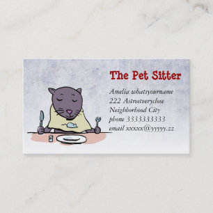 Carte De Visite le chat affamé (séance d'animal familier)