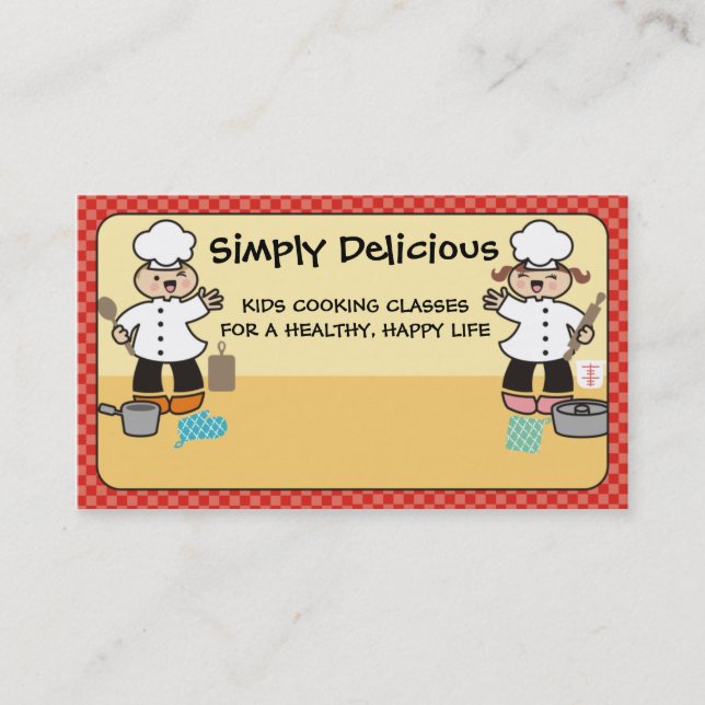 Carte De Visite Le chef de garçon de fille de Kawaii badine des (Devant)