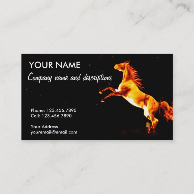 Carte De Visite Le cheval du feu (Devant)