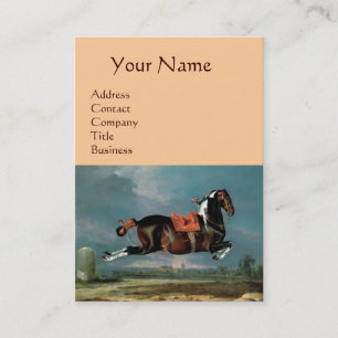 Carte De Visite Le Cheval Piebald "Cehero' Rearing Monogramme, ros
