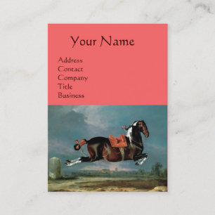 Carte De Visite Le Cheval Piebald "Cehero' Rearing Monogramme, ros