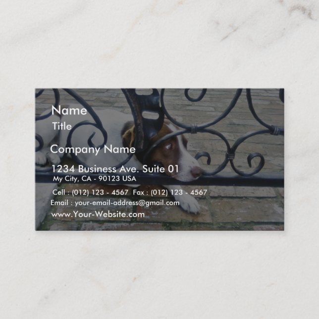 Carte De Visite Le chien sur le travail de main de fer (Devant)