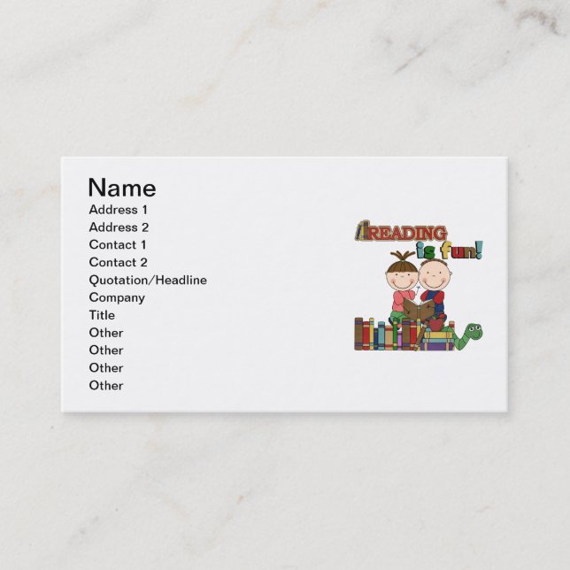 Carte De Visite Le chiffre lecture de bâton d'enfants est (Devant)