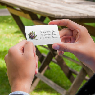Carte De Visite Le Coeur du Jardin : Artichoke en Aquarelle