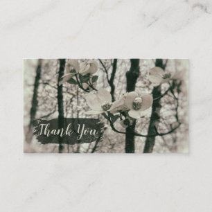 Carte De Visite Le cornouiller fleurit cru floral d'arbre de sépia