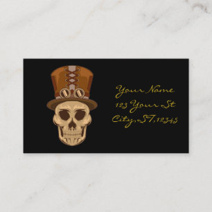 Carte De Visite Le crâne de Steampunk en haut du chapeau Thunder_C
