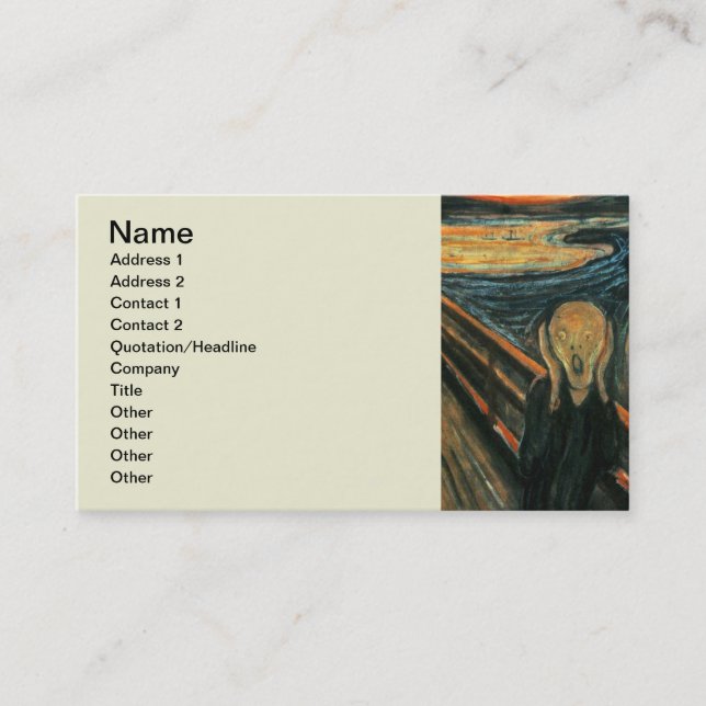 Carte De Visite Le cri Edvard Munch Art Expressionniste Moderne (Devant)