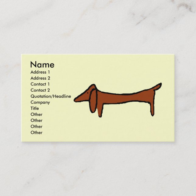 Carte De Visite Le Dachshund (Devant)