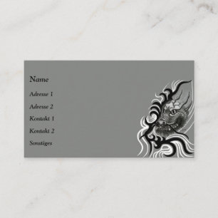 Carte De Visite Le dragon chinois à la toiture de tatouage