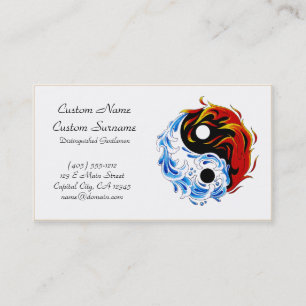 Carte De Visite Le feu frais Yin Yang de l'eau de symbole de