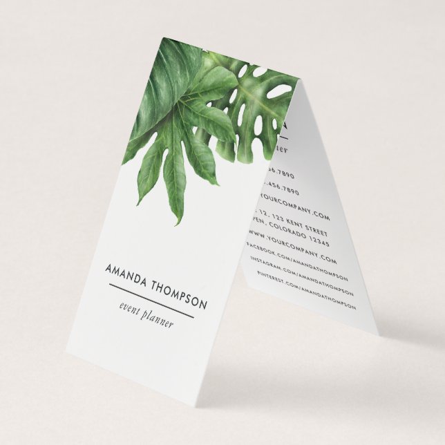 Carte De Visite Le feuillage vert tropical (Devant)