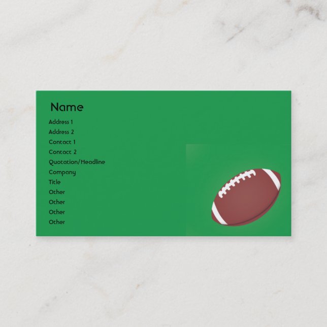 Carte De Visite Le football - affaires (Devant)