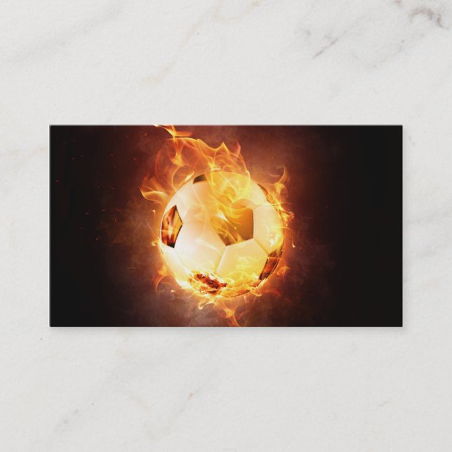 Carte De Visite Le football sous le feu, boule, le football (Devant)
