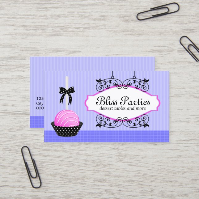Carte De Visite Le gâteau saute Baker de desserts (Devant/Arrière en situation)