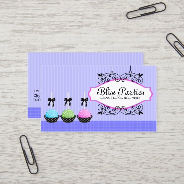 Carte De Visite Le gâteau saute des desserts (Devant/Arrière en situation)