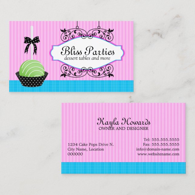 Carte De Visite Le gâteau saute la boulangerie de desserts (Devant / Derrière)
