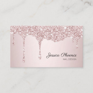 Carte De Visite Le glamour moderne Rose Gold Glitzer baisse
