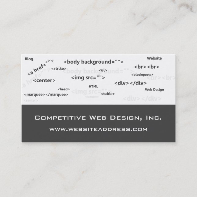 Carte de visite : : Le HTML codent la conception (Devant)