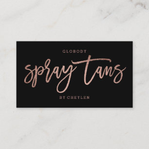 Carte De Visite Le jet bronze le noir rose élégant de typographi