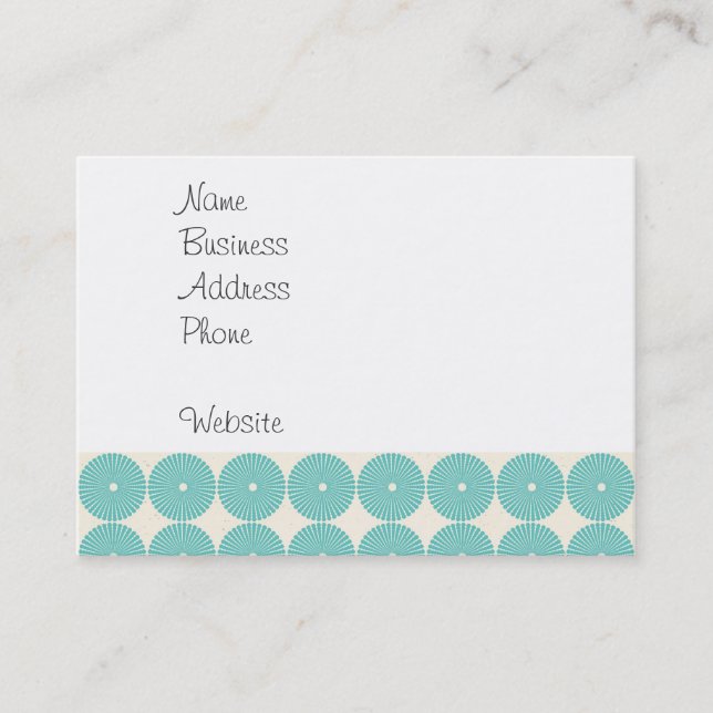 Carte De Visite Le joli bleu de turquoise turquoise d'Aqua entoure (Devant)