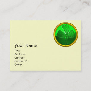 CARTE DE VISITE LE JOUR DE ST PATRICK LE SHAMROCK VERT JEWEL EN PI