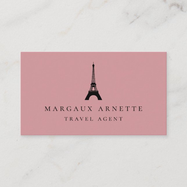 Carte De Visite Le logo de Tour Eiffel rougissent (Devant)