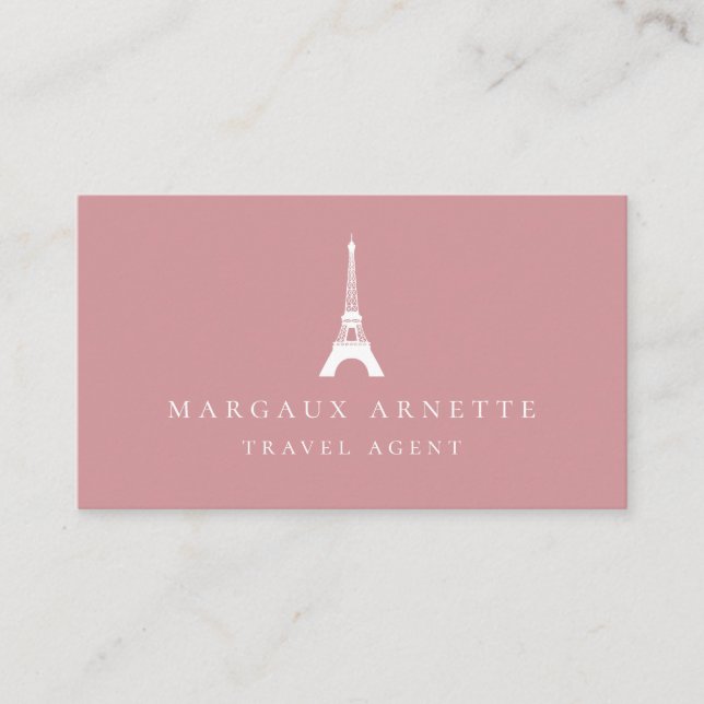 Carte De Visite Le logo de Tour Eiffel rougissent (Devant)