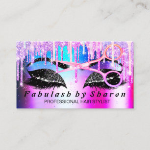 Carte De Visite Le maquillage Eyelash Lux rose Ciseaux