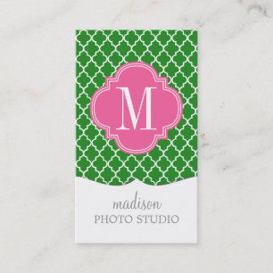 Carte De Visite Le Marocain vert et rose Girly couvre de tuiles le