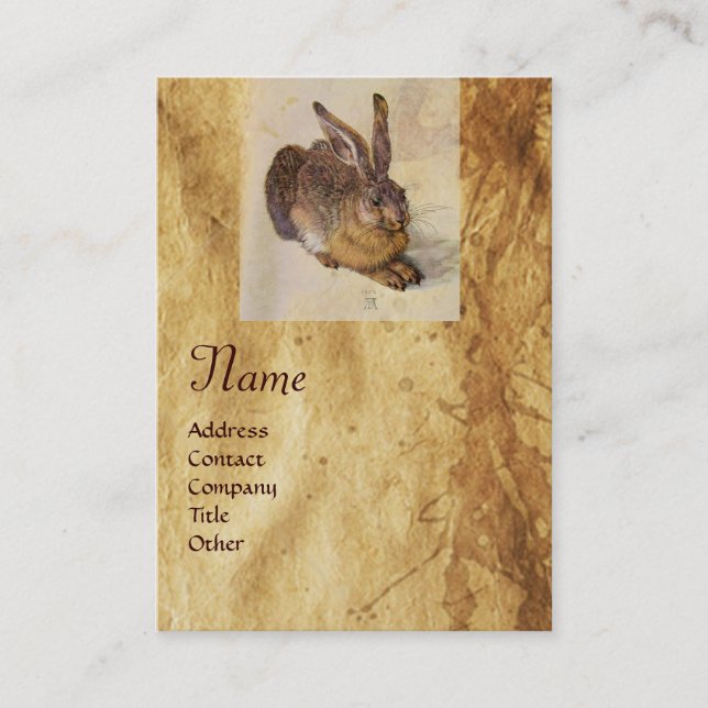Carte De Visite LE MONogramme DU RABBIT ( Jeune Lièvre ) (Devant)