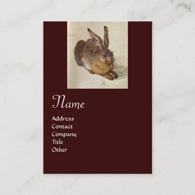 Carte De Visite LE MONogramme DU RABBIT ( Jeune Lièvre ) (Devant)