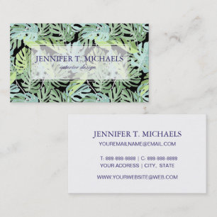 Carte De Visite Le motif floral   de jungle ajoutent votre nom