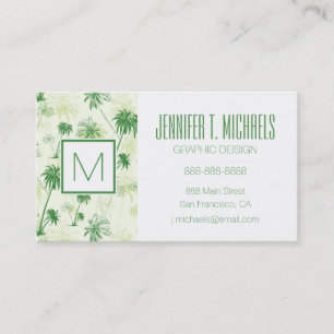 Carte De Visite Le Motif Green Palm Tree