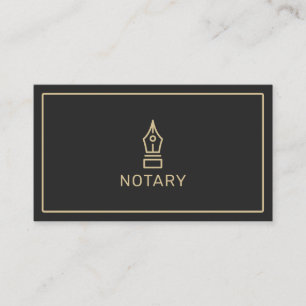 Carte De Visite Le notaire moderne de noir et d'or prêtent l'agent