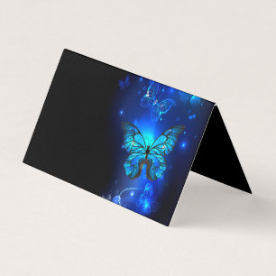 Carte De Visite Le papillon morpho dans l'Arrière - plan sombre