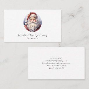 Carte De Visite Le Père Noël rétro dans un Noël Casquette rouge