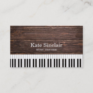 Carte De Visite Le piano élégant de professeur de musique