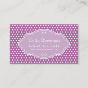Carte De Visite Le pois lilas pourpre a personnalisé le monogramm